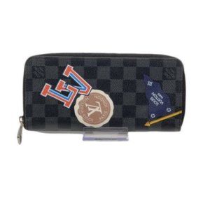 Louis Vuitton Damier Graphite Zip-Around Wallet with Multicolor Travel Stickers